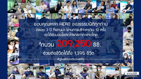 HERO ของธรรมนิติ ร่วมใจกันบริจาคโลหิต ตลอด 3 ปี