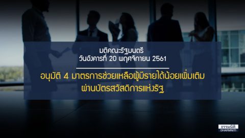 4 มาตรการช่วยเหลือผู้มีรายได้น้อยเพิ่มเติมผ่านบัตรสวัสดิการแห่งรัฐ