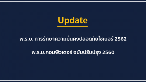 Update พ.ร.บ. การรักษาความมั่นคงปลอดภัยไซเบอร์ 2562 + พ.ร.บ.คอมพิวเตอร์ ฉบับปรับปรุง 2560