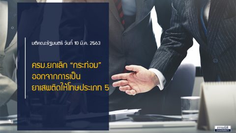 ครม.ยกเลิก “กระท่อม” ออกจากการเป็นยาเสพติดให้โทษประเภท 5