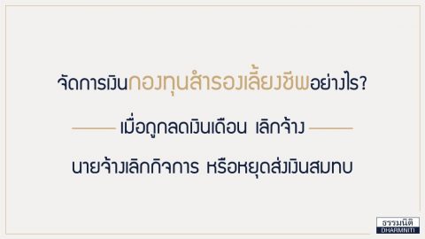 จัดการเงินกองทุนสำรองเลี้ยงชีพอย่างไร เมื่อถูกเลิกจ้างหรือนายจ้างเลิกกิจการ?