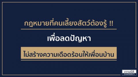 กฎหมายที่คนเลี้ยงสัตว์ต้องรู้! เพื่อลดปัญหาและไม่สร้างความเดือดร้อนให้เพื่อนบ้าน